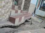 Residents blaming the damage on blasting carried out during excavation work for a tunnel for the under-construction Rishikesh–Karnaprayag railway project. Residents blaming the damage on blasting carried out during excavation work for a tunnel for the under-construction Rishikesh–Karnaprayag railway project.