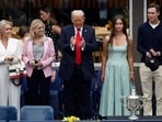 White House Press Secretary Karoline Leavitt, United States Attorney General
Pam Bondi, President Donald Trump, Arabella Kushner, and Jared Kushner prior to the final of mens singles at Billie Jean King National Tennis Center. 