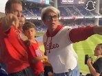 After the incident, the boy met Harrison Bader, who signed a bat and posed for photos with him.