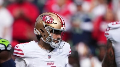 San Francisco 49ers place-kicker Jake Moody reacts after making a field goal during the second half against the Seattle Seahawks, (AP) San Francisco 49ers place-kicker Jake Moody reacts after making a field goal during the second half against the Seattle Seahawks, (AP)