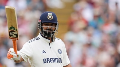 India's Rishabh Pant celebrates a half century. (@BCCI X) India's Rishabh Pant celebrates a half century. (@BCCI X)
