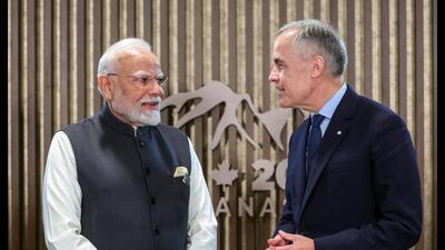 At their meeting in June, Modi and Carney agreed to forge a constructive bilateral relationship “grounded in mutual respect for concerns and sensitivities”, and the recent decision to appoint high commissioners in each other’s capitals has helped take reconciliation forward. (DPR PMO/ANI Photo) At their meeting in June, Modi and Carney agreed to forge a constructive bilateral relationship “grounded in mutual respect for concerns and sensitivities”, and the recent decision to appoint high commissioners in each other’s capitals has helped take reconciliation forward. (DPR PMO/ANI Photo)
