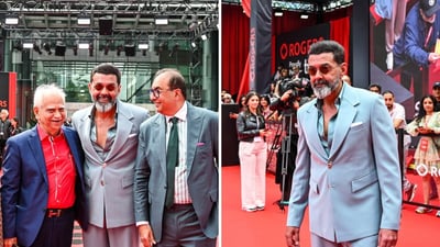 Bobby Deol with Ramesh Sippy and Shezaad Sippy at the Toronto International Film Festival.