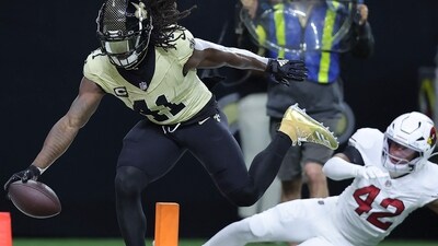 Alvin Kamara's touchdown was the 1,000th one by a Saints players at their home stadium. (Getty Images via AFP) Alvin Kamara's touchdown was the 1,000th one by a Saints players at their home stadium. (Getty Images via AFP)