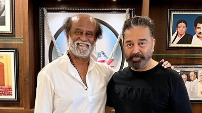 Actors Kamal Haasan and Rajinikanth recently met at the latter's residence. Actors Kamal Haasan and Rajinikanth recently met at the latter's residence.