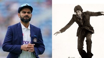Virat Kohli’s fiery nature compared to Amitabh Bachchan’s iconic ‘angry young man' (AP and Instagram) Virat Kohli’s fiery nature compared to Amitabh Bachchan’s iconic ‘angry young man' (AP and Instagram)