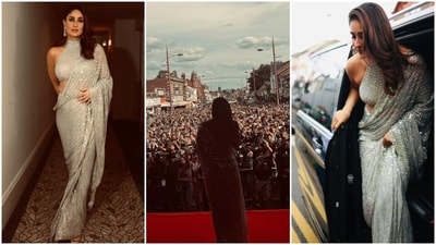 Kareena Kapoor wore a saree by fashion designer Manish Malhotra to a UK event. (Instagram/ Manish Malhotra) Kareena Kapoor wore a saree by fashion designer Manish Malhotra to a UK event. (Instagram/ Manish Malhotra)