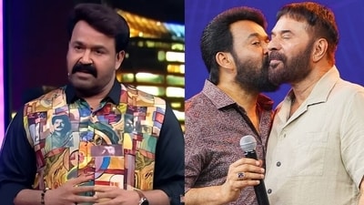 Mohanlal wore a shirt with Mammootty's pictures on it on the latest episode of Bigg Boss Malayalam. Mohanlal wore a shirt with Mammootty's pictures on it on the latest episode of Bigg Boss Malayalam.