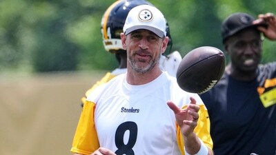 Shockingly, Aaron Rodgers’ marriage came to light in a press conference following his first practice with the Steelers back in June. (AP) Shockingly, Aaron Rodgers’ marriage came to light in a press conference following his first practice with the Steelers back in June. (AP)