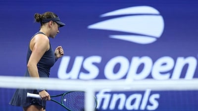 Anisimova's goal would have been to get on the board early, and despite some incredible winners early on, there were still clear nerves. However, she had the crowd's support, and stayed within striking distance early in set one. (AFP) Anisimova's goal would have been to get on the board early, and despite some incredible winners early on, there were still clear nerves. However, she had the crowd's support, and stayed within striking distance early in set one. (AFP)