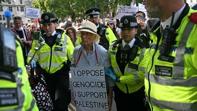 London's Metropolitan Police force (Met) had warned people that it would not hesitate to arrest anyone who explicitly expressed support for the prohibited group. (AFP) London's Metropolitan Police force (Met) had warned people that it would not hesitate to arrest anyone who explicitly expressed support for the prohibited group. (AFP)