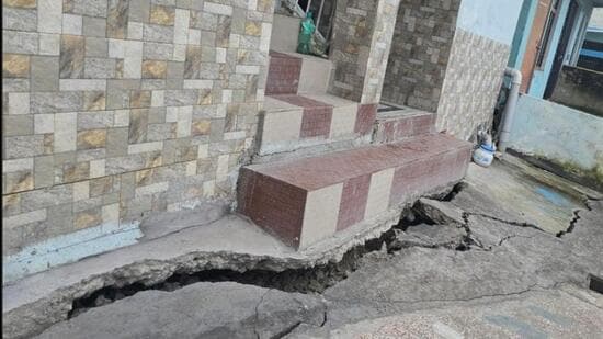 Residents blaming the damage on blasting carried out during excavation work for a tunnel for the under-construction Rishikesh–Karnaprayag railway project.