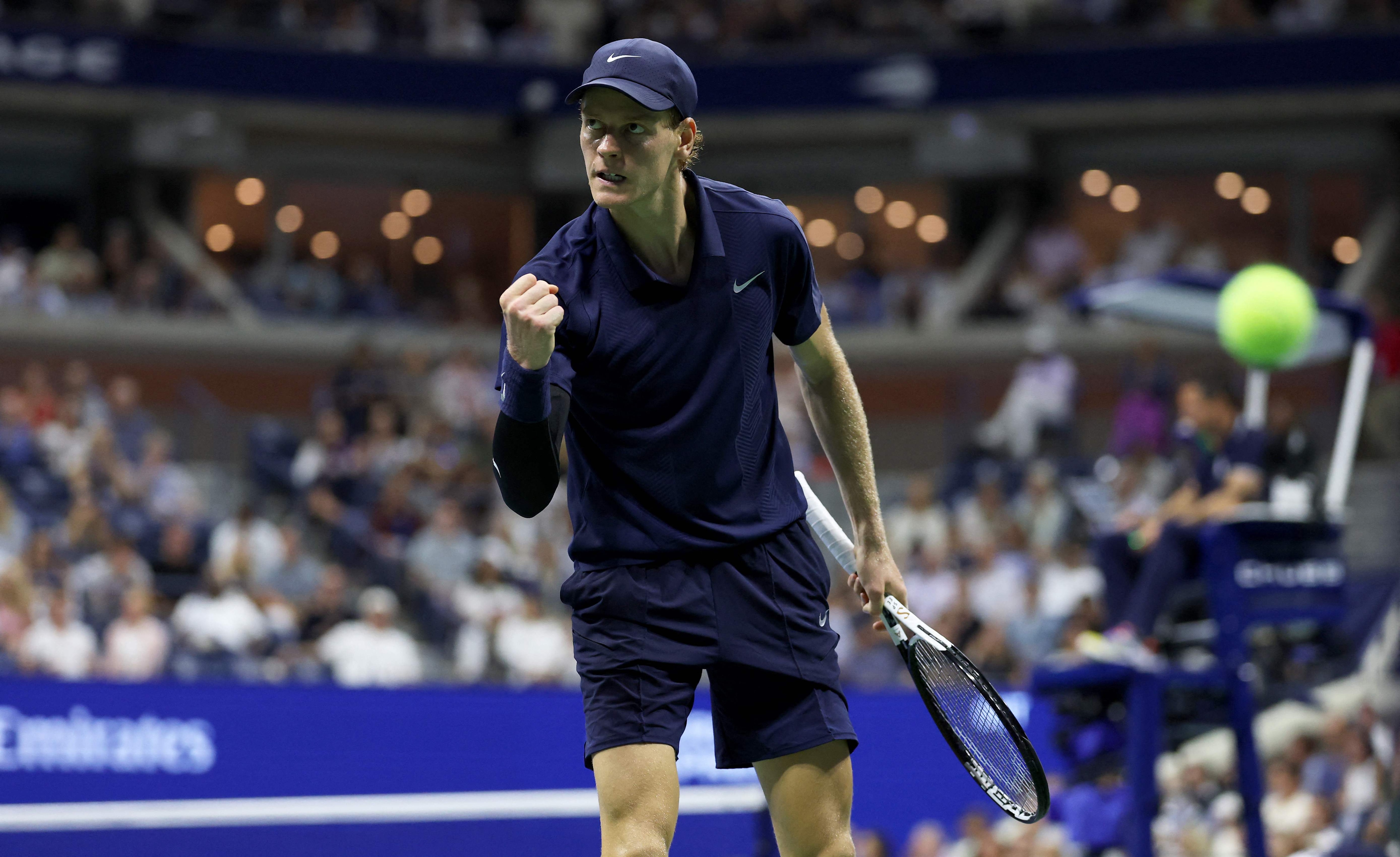Jannik Sinner celebrates a point against Felix Auger-Aliassime during their Men's Singles Semifinal match on Day Thirteen of the 2025 US Open (Getty Images via AFP) Jannik Sinner celebrates a point against Felix Auger-Aliassime during their Men's Singles Semifinal match on Day Thirteen of the 2025 US Open (Getty Images via AFP)