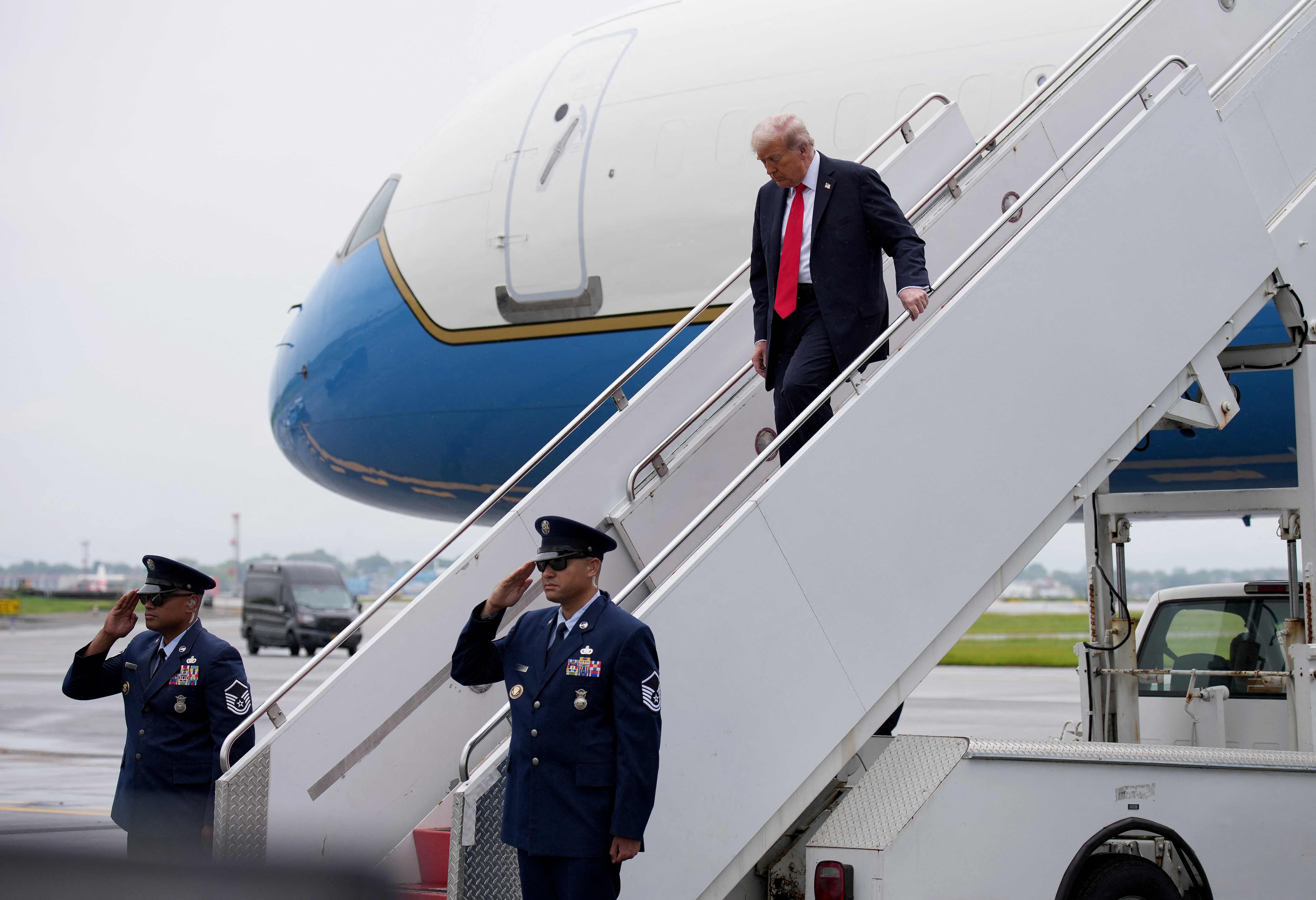 U.S. President Donald Trump arrives at LaGuardia Airport on September 7, 2025 in New York City. President Trump is in New York to attend the U.S. Open Men's Singles Final (Getty Images via AFP) U.S. President Donald Trump arrives at LaGuardia Airport on September 7, 2025 in New York City. President Trump is in New York to attend the U.S. Open Men's Singles Final (Getty Images via AFP)