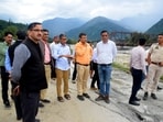Another inter-ministerial central team visited Kullu on Monday. (Aqil Khan /HT) Another inter-ministerial central team visited Kullu on Monday. (Aqil Khan /HT)