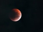 The blood moon appears during the lunar eclipse, in New Delhi, Sunday, Sept. 7, 2025. The blood moon appears during the lunar eclipse, in New Delhi, Sunday, Sept. 7, 2025.