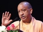 Uttar Pradesh chief minister Yogi Adityanath at an event in Lucknow on Monday. (HT Photo)