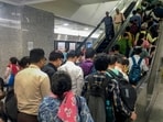 File photo of commuters at a Kolkata Metro station.