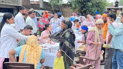 A medical camp in a village in Ferozepur district on Monday. A medical camp in a village in Ferozepur district on Monday.