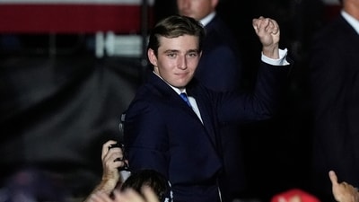Barron Trump, President Trump's youngest son, captivates a Brazilian schoolgirl who created an Instagram fan account for him. (AP Photo/Marta Lavandier) (AP)