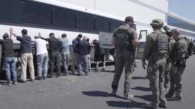 On Friday, officials from the US Immigrations and Customs Enforcement officials carried out at a raid at Hyundai’s EV manufacturing site in Georgia. During this ICE raid, a total of 475 workers were detained from the Georgia-based plant, of which, 300 were from South Korea. (AP/U.S. Immigration and Customs Enforcement) On Friday, officials from the US Immigrations and Customs Enforcement officials carried out at a raid at Hyundai’s EV manufacturing site in Georgia. During this ICE raid, a total of 475 workers were detained from the Georgia-based plant, of which, 300 were from South Korea. (AP/U.S. Immigration and Customs Enforcement)