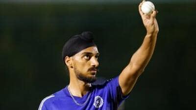 India pacer Arshdeep Singh during the team’s training in Dubai ahead of the Twenty20 Asia Cup starting in the UAE on Tuesday. (BCCI) India pacer Arshdeep Singh during the team’s training in Dubai ahead of the Twenty20 Asia Cup starting in the UAE on Tuesday. (BCCI)