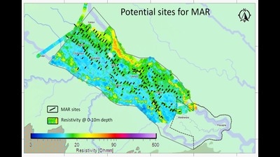 Map showing Managed Aquifer Recharge (MAR) potential sites discovered during the study (SOURCED) Map showing Managed Aquifer Recharge (MAR) potential sites discovered during the study (SOURCED)