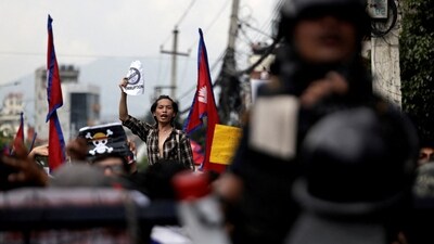 The demonstrations largely include young people or Gen-Z, essentially digital natives born around the turn of the millennium, protesting against the ban of social media plateforms (Reuters)