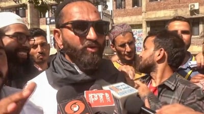 FILE: AAP MLA Mehraj Malik talks to the media after winning from Doda Assembly seat. (PTI Photo) (PTI10_08_2024_000172B) (PTI) FILE: AAP MLA Mehraj Malik talks to the media after winning from Doda Assembly seat. (PTI Photo) (PTI10_08_2024_000172B) (PTI)