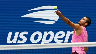 Carlos Alcaraz's serve was only broken three times all tournament, tying Pete Sampras' record from 1992. (IMAGN IMAGES via Reuters Connect)