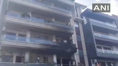 The incident took place around 1:30 am on the first floor of the four-storey building in Faridabad’s Greenfield area. (ANI) The incident took place around 1:30 am on the first floor of the four-storey building in Faridabad’s Greenfield area. (ANI)