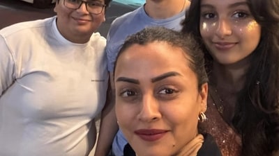 Namrata Shirodkar's husband-actor Mahesh Babu didn’t accompany his family to the US as he is busy shooting for SSMB 29. Namrata Shirodkar's husband-actor Mahesh Babu didn’t accompany his family to the US as he is busy shooting for SSMB 29.