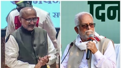NDA candidate for vice presidential election CP Radhakrishnan (left) and INDIA bloc candidate Sudershan Reddy (right). (ANI) NDA candidate for vice presidential election CP Radhakrishnan (left) and INDIA bloc candidate Sudershan Reddy (right). (ANI)