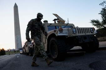 U.S. Army National Guard Humvees park near the Washington Monument after U.S. President Donald Trump announced a federal takeover of the Metropolitan Police Department under the Home Rule Act to assist with crime prevention in the nation's capital, Washington, D.C., U.S (REUTERS) U.S. Army National Guard Humvees park near the Washington Monument after U.S. President Donald Trump announced a federal takeover of the Metropolitan Police Department under the Home Rule Act to assist with crime prevention in the nation's capital, Washington, D.C., U.S (REUTERS)