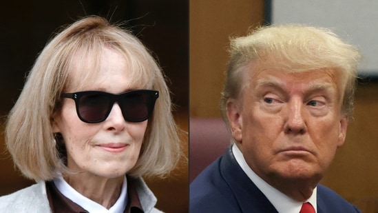 Columnist E Jean Carroll (L). Ex-US President Donald Trump. (AFP)
