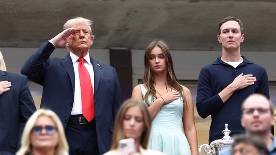 Donald Trump attended the US Open men's singles final (AFP)