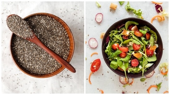 If you eat 100g of cucumber, you might think that's enough fibre. But having just 1 spoon of chia seeds gives you ten times more fibre. (Freepik)