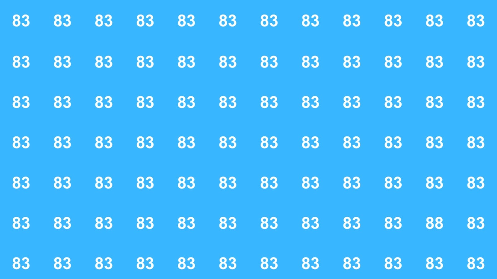 Can you find the number 88? Can you find the number 88?