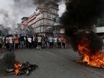 Demonstrators shout slogans as they gather to protest against Monday's killing of 19 people after anti-corruption protests that were triggered by a social media ban which was later lifted, during a curfew in Kathmandu, Nepal, September 9, 2025. 