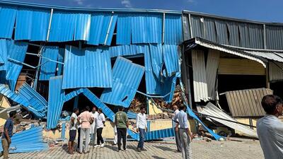 A team of DTCP demolished the illegal structure of a warehouse at Kankarola village in Manesar on Monday. (HT Photo) A team of DTCP demolished the illegal structure of a warehouse at Kankarola village in Manesar on Monday. (HT Photo)