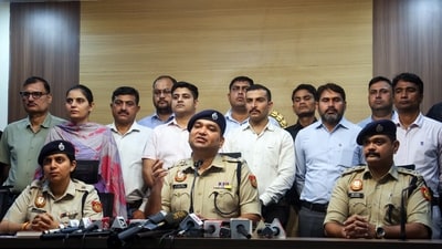 South-East District DCP Hemant Tiwari addresses a press conference regarding the successful bust of a child trafficking racket at Delhi Police Headquarters, in New Delhi (ANI) South-East District DCP Hemant Tiwari addresses a press conference regarding the successful bust of a child trafficking racket at Delhi Police Headquarters, in New Delhi (ANI)