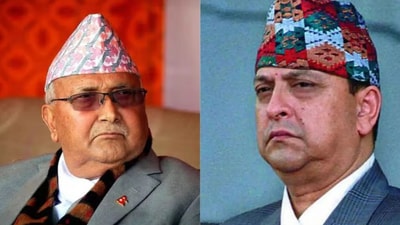 The remarks by former Nepal king Gyandendra Singh (right) come after massive protests forced prime minister KP Oli to resign. The remarks by former Nepal king Gyandendra Singh (right) come after massive protests forced prime minister KP Oli to resign.