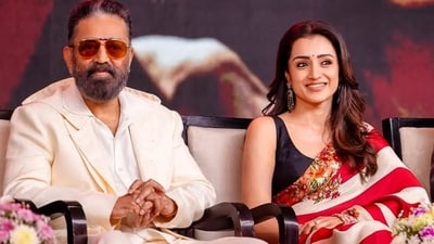 Kamal Haasan and Trisha Krishnan recently acted together in Mani Ratnam's Thug Life. Kamal Haasan and Trisha Krishnan recently acted together in Mani Ratnam's Thug Life.