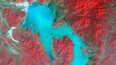FILE PHOTO: The Blue Nile River is seen as the Grand Ethiopian Renaissance Dam reservoir fills near the Ethiopia-Sudan border, in this broad spectral image taken November 6, 2020. (via REUTERS) FILE PHOTO: The Blue Nile River is seen as the Grand Ethiopian Renaissance Dam reservoir fills near the Ethiopia-Sudan border, in this broad spectral image taken November 6, 2020. (via REUTERS)