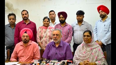 Punjab health minister Dr Balbir Singh addressing the media in Ludhiana on Tuesday. (HT Photo) Punjab health minister Dr Balbir Singh addressing the media in Ludhiana on Tuesday. (HT Photo)