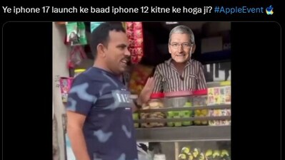 X erupts with hilarious memes as Apple gears up to unveil the iPhone 17 series at its “Awe Dropping” event. (X/@sagarcasm) X erupts with hilarious memes as Apple gears up to unveil the iPhone 17 series at its “Awe Dropping” event. (X/@sagarcasm)