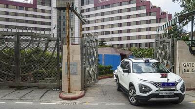 The Delhi Secretariat after the bomb threat. (PTI) The Delhi Secretariat after the bomb threat. (PTI)