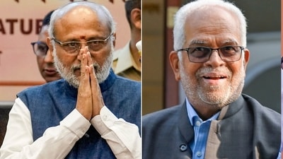 NDA candidate for vice presidential election CP Radhakrishnan (left) and INDIA bloc candidate Sudershan Reddy (right). NDA candidate for vice presidential election CP Radhakrishnan (left) and INDIA bloc candidate Sudershan Reddy (right).