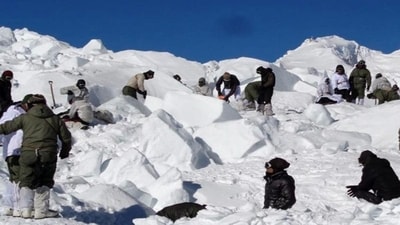 The avalanche hit the Siachen base camp area on Sunday. (Representational Photo/PTI) The avalanche hit the Siachen base camp area on Sunday. (Representational Photo/PTI)