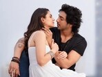 Aneet Padda and Ahaan Panday in a still from Mohit Suri's romantic drama Saiyaara. 